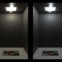 H8 LED Bulb - 28 SMD LED Daytime Running Light - LED Tower: Showing Beam Pattern In Natural White (Left) And Cool White (Right).