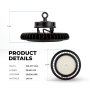 The fixture has a black powder-coated aluminum housing and a polycarbonate lens