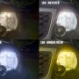 LED Headlight Kit - 9007 LED Fanless Headlight Conversion Kit with Adjustable Color Temperature and Compact Heat Sink: Comparison between Incandescent Bulb and LED with Different Color Filters