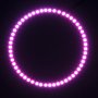 The light is not spread as evenly when the lens is removed (Pink)
