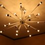 LED Filament Bulb - Silver Tipped G14 Candelabra LED Bulb w/ Filament LED - Dimmable: Shown Installed In Ceiling Hanging Fixture In Warm White. 