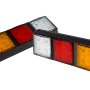 LED Rear Combination Lamps - Truck Stop/Turn/Tail/Reverse Lights w/ Removable Light Heads - Pigtail Connector: Push Back to Remove Lights
