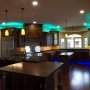 LED Vintage Light Bulb - Radio Style T10 LED Bulb w/ Filament LED - Dimmable: Shown In Kitchen Pendants In Ultra Warm White. 
