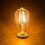 LED Vintage Light Bulb - ST18 LED Bulb w/ Filament LED - 5W Dimmable: Turned On
