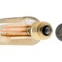 LED Vintage Light Bulb - Gold Tint T14 Shape - Radio Style LED Bulb with Filament LED: Back View with Size Comparison