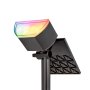RGB LED Solar Outdoor Flood Light - Dusk-to-Dawn Photocell - 90-Degree Beam Angle - Stake Included