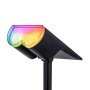 RGBW LED Solar Outdoor Flood Light - Dusk-to-Dawn Photocell - 90-Degree Beam Angle - Stake Included