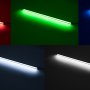 Linear LED Light Bar Fixture: Shown On In Red, Green, Blue, Natural White (Bottom Right) And Cool White (Bottom Left). 