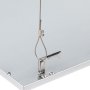 Cables attach to the safety T-clips on the back of LED Panels.  Adjust height with included screw-on cable locks