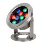 9W Underwater RGB LED Light - Pond and Landscape Spotlight - Auto Cycling Color Changing - 12V DC/AC