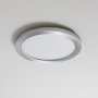 9" LED Downlight 18W Flush Mount Ceiling Light with Satin Nickel Magnetic Trim Ring Installed on Ceiling