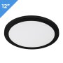 12" LED Downlight - Matte Black Magnetic Trim - 24W Flush Mount Ceiling Light - 125W Incandescent Equivalent - Dimmable - 1,920 Lumens - 3000K / 4000K