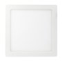 Front of 9" Square 18W Flush Mount Ceiling LED Downlight with White Trim
                        