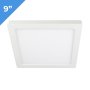 9" Square LED Downlight - White 18W Flush Mount Ceiling Light - 100W Incandescent Equivalent - Dimmable - 1,680 Lumens - Natural 4000K