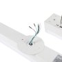 Fixture includes flush mount plate, and the capabilities to be suspension mounted with optional hanging kit.