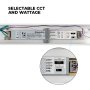 Use the internal slide switches to select the desired wattage and color temperature