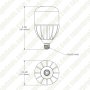 34W High Output LED Bulb - 4,760 Lumens - E26 / E27 Shop / Garage Lamp - 150W Metal Halide Equivalent - 4000K