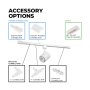 H-type track lighting system accessories for standard 120 VAC electrical systems