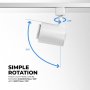 The structural arm of the halo track head offers a wide range of motion while retaining placement for precise illumination