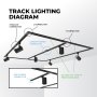 H-type track light system lighting diagram