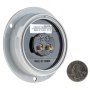M4 series 2.5in Round LED Marker Lamp w/ Flange: Back View With Size Comparison 