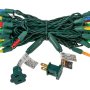 Mini Multicolor LED Christmas String Lights - 25ft - 50 Faceted M5 Bulbs - Green Wire - Multi-Color: Red, Green, Blue, Yellow, Orange