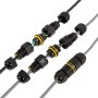 IP68 Waterproof Cable Connector - 3 Pin / 4 Pin Locking Screw - 16 Amp