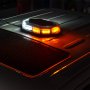 Magnetic Mounted Emergency LED Light Bar with Toggle Adapter - 360 Degree Strobing LED Mini Lightbar: Shown Installed On Truck And On In Constant Beam Mode. 