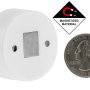 Mini RF Single Color Push Button LED Dimmer Switch w/ Magnetic Base for EZ Dimmer Controller: Back View with Size Comparison 