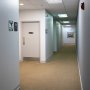 30W LED magnetic strip troffer retrofit kits lighting a hallway in the SBL headquarters