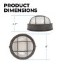 Corrosion-resistant aluminum housing with glare-free frosted glass lens