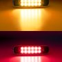 Amber and red low-profile Peterbilt-style LED truck clearance or side marker lights illuminated
