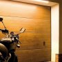 PDS-4-ALU LED aluminum channel fixture installed over wooden garage door
