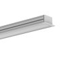 Gray PDS-NK End Cap installed on a silver aluminum channel with lens