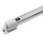 Durable aluminum housing has molded mounting caps on each end. Operate with integrated rocker switch.