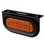 Oval LED Strobe Truck and Trailer Lights - 6” LED Lights w/ 24 High Flux LEDs - 3-Pin Connector: Shown with Mounting Bracket and Rubber Grommet (each sold separately)