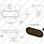 Oval LED Truck Trailer Light with Built In Flange - 6&amp;quot; LED Stop Turn Tail Light with 56 LEDs