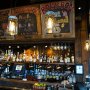 LED Vintage Light Bulb - Radio Style T14 LED Bulb w/ Gold Tint - Filament LED - Dimmable: Installed in Restaurant Bar