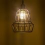 LED Vintage Light Bulb - S14 Shape - Signage Style LED Bulb with Filament LED: Installed in Decorative Cage Fixture