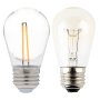 S14 Vintage LED Light Bulb - White LED Dual Filament Bulb - 15W Equivalent - 120 Lumens