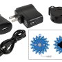 Included Charging Supplies With Single Flare. Not Included With Six Pack. Back View Showing Magnet with Individual Charging Adapter, Light Will Glow Red When Connected Properly &amp; Glow Green When Not Connected Properly