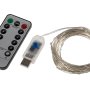 USB LED Fairy Lights w/ Remote Control - Silver Wire - 32&#039;