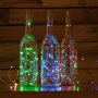 Wine Bottle LED Fairy Lights - Cork Shaped Battery Operated LED Lights w/ Silver Wire - 6.5&#039;