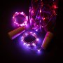 Wine Bottle LED Fairy Lights - Cork Shaped Battery Operated LED Lights w/ Silver Wire - 6.5&#039;