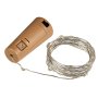 Wine Bottle LED Fairy Lights - Cork Shaped Battery Operated LED Lights w/ Silver Wire - 6.5ft