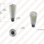 LED Vintage Light Bulb - ST18 LED Bulb w/ Filament LED - 5W