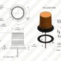 6-3/4&amp;quot; Amber LED Strobe Light Beacon with 15 LEDs