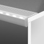 Illuminated STEKO aluminum channel fixture with end caps