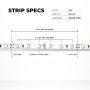 White LED Strip Lighting Kit - 5m Under Cabinet LED Tape Light - Wireless RF Controller - 150 lm/ft