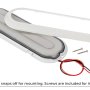 White finished aluminum housing, frosted polycarbonate lens, plastic trim